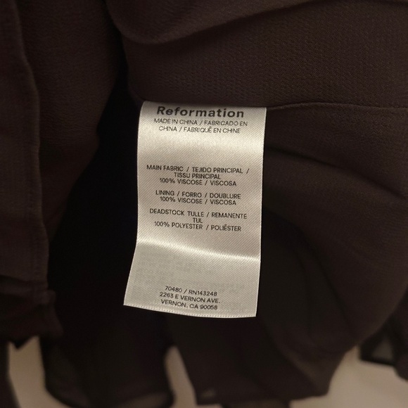 NEW Reformation Maven Midi Dress Full Skirt in Mole Brown | size 6 - Picture 13 of 13